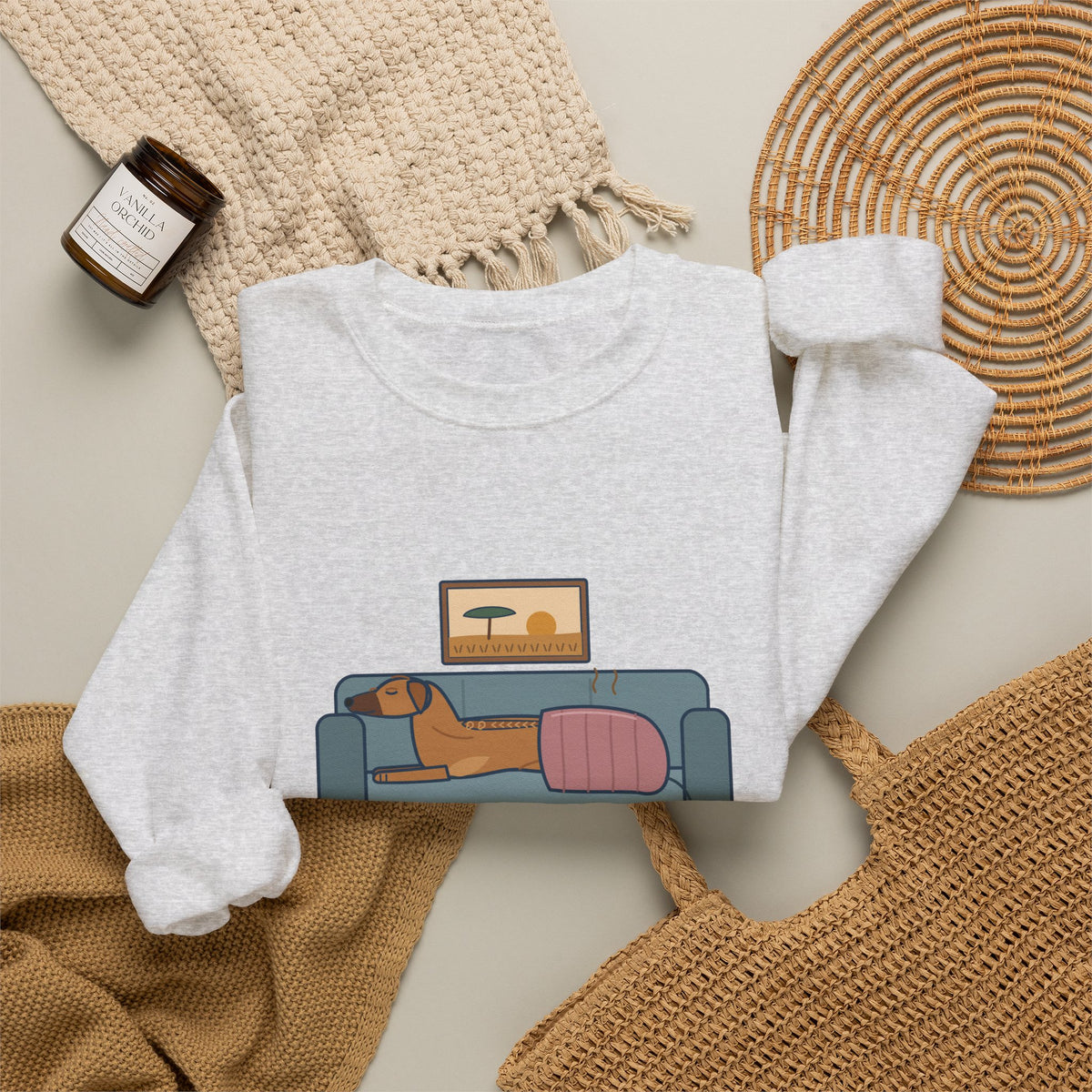 Rhodesian Ridgeback Crewneck Sweatshirt - Lives Under the Heated Blanket