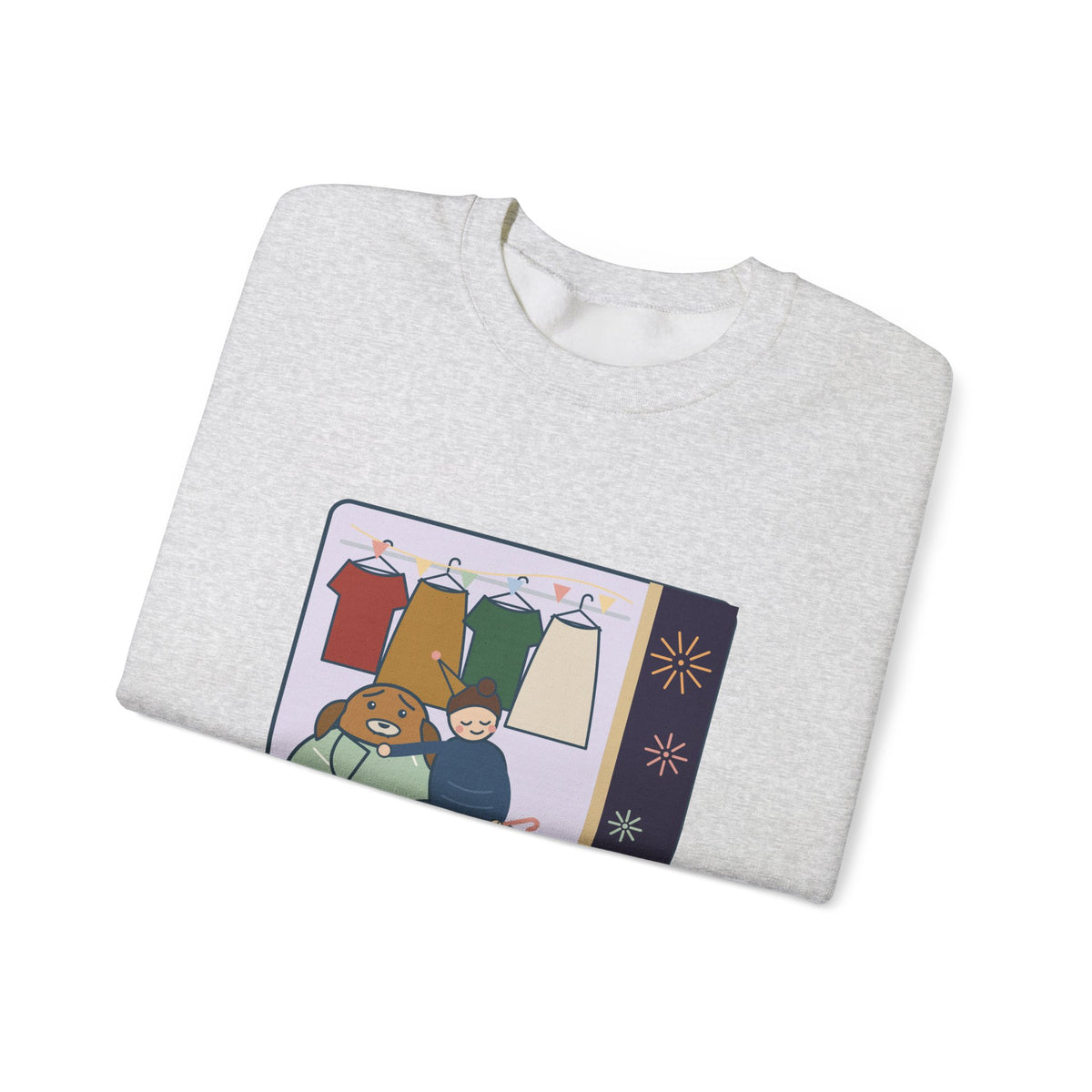 New Year 2027 Crewneck Sweatshirt - Rang in 2027 in the Closet with the Dog, Dog Mom and Dad Gift