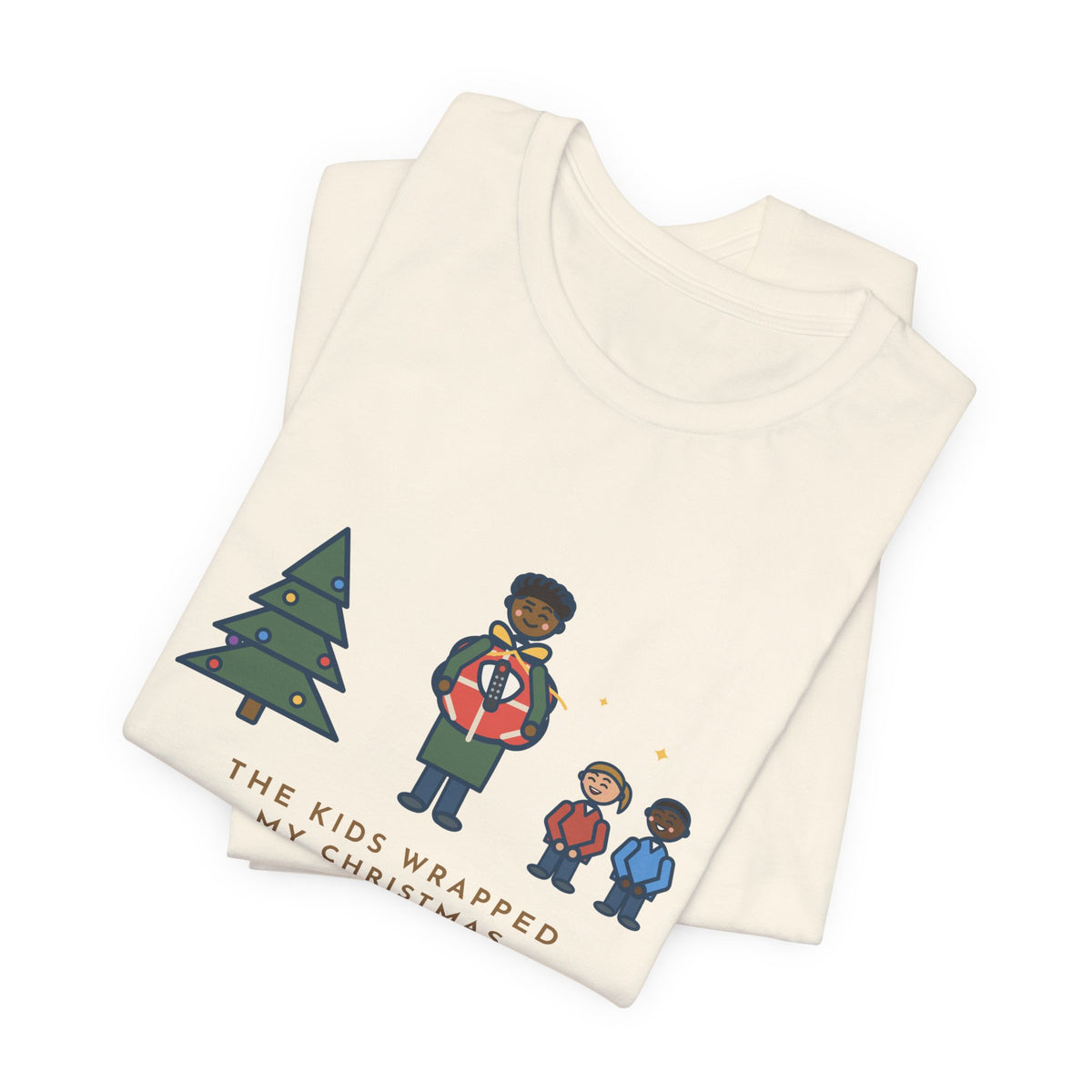 Funny Christmas Present T-Shirt, The Kids Wrapped It Themselves, It Was the TV Remote, Proud Wrappers Tee
