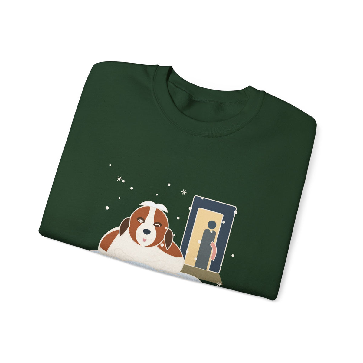 Saint Bernard Winter Crewneck Sweatshirt - Inside Dog Until the First Big Snow Big Dog Gift