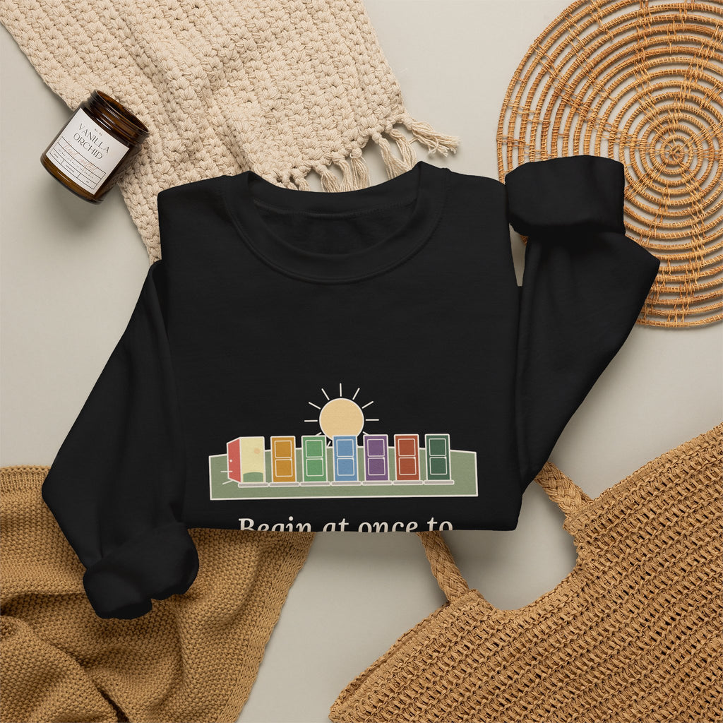 Count Each Separate Day as a Separate Life Sweatshirt, Stoic Seneca Quote Crewneck with Seven Doors