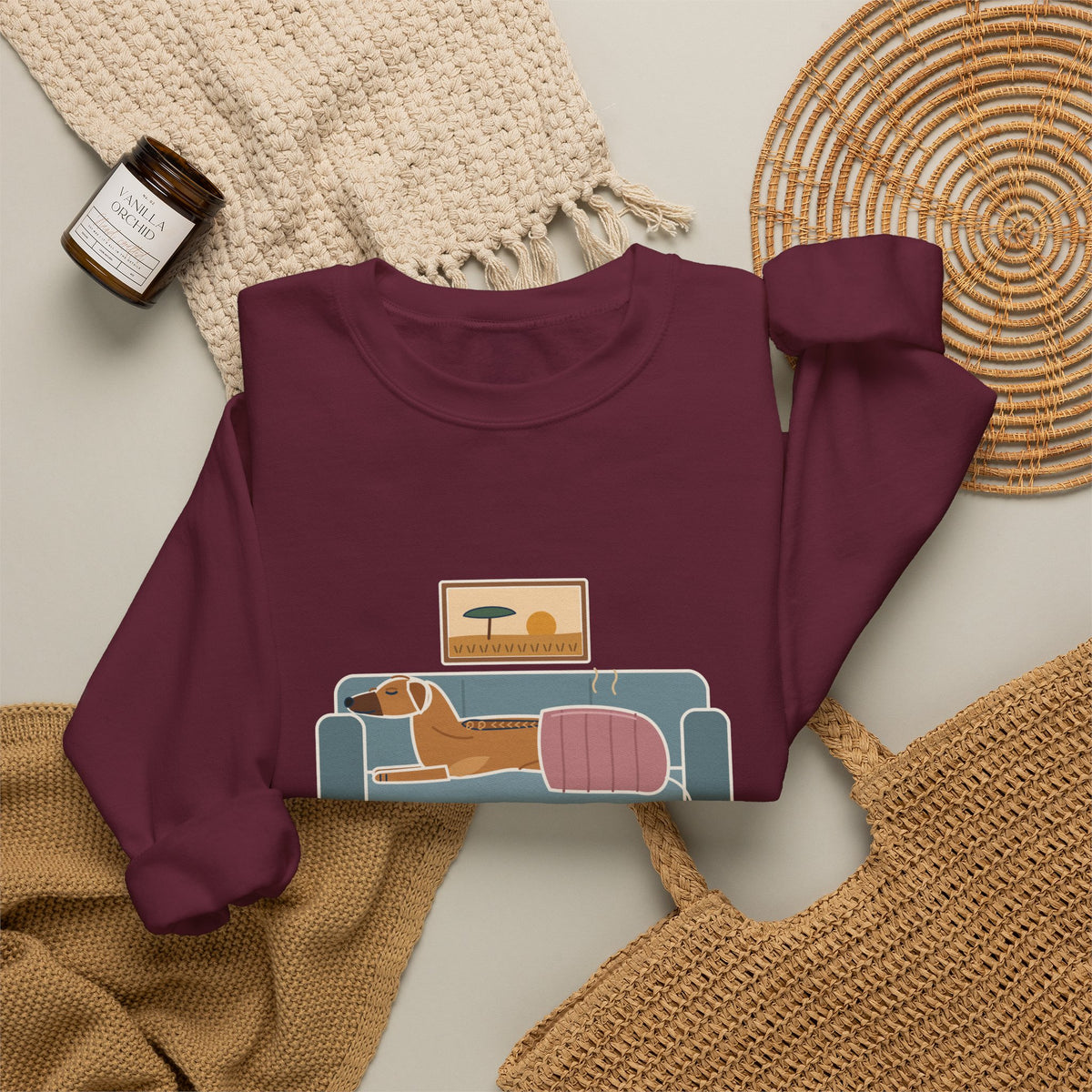Rhodesian Ridgeback Crewneck Sweatshirt - Lives Under the Heated Blanket