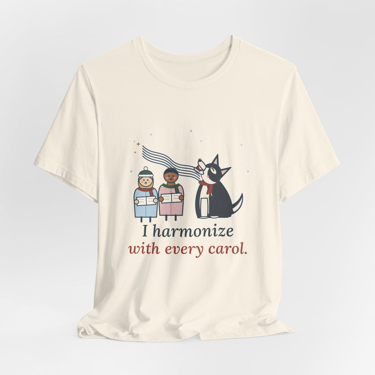 Siberian Husky Christmas T-Shirt - I Harmonize With Every Carol Funny Husky Tee