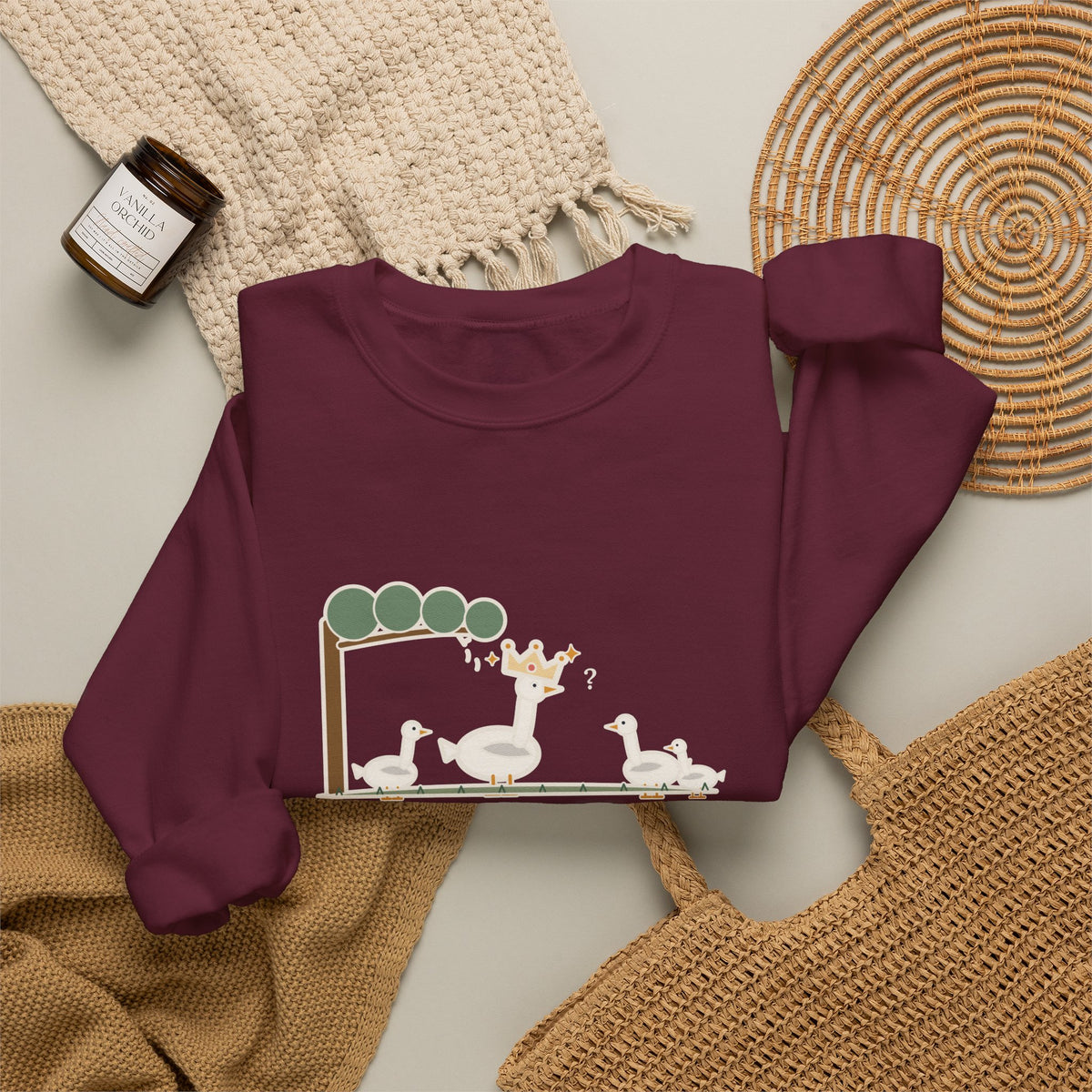 Some Are Born Great Sweatshirt, Literary Shakespeare Quote Crewneck with Crowned Goose
