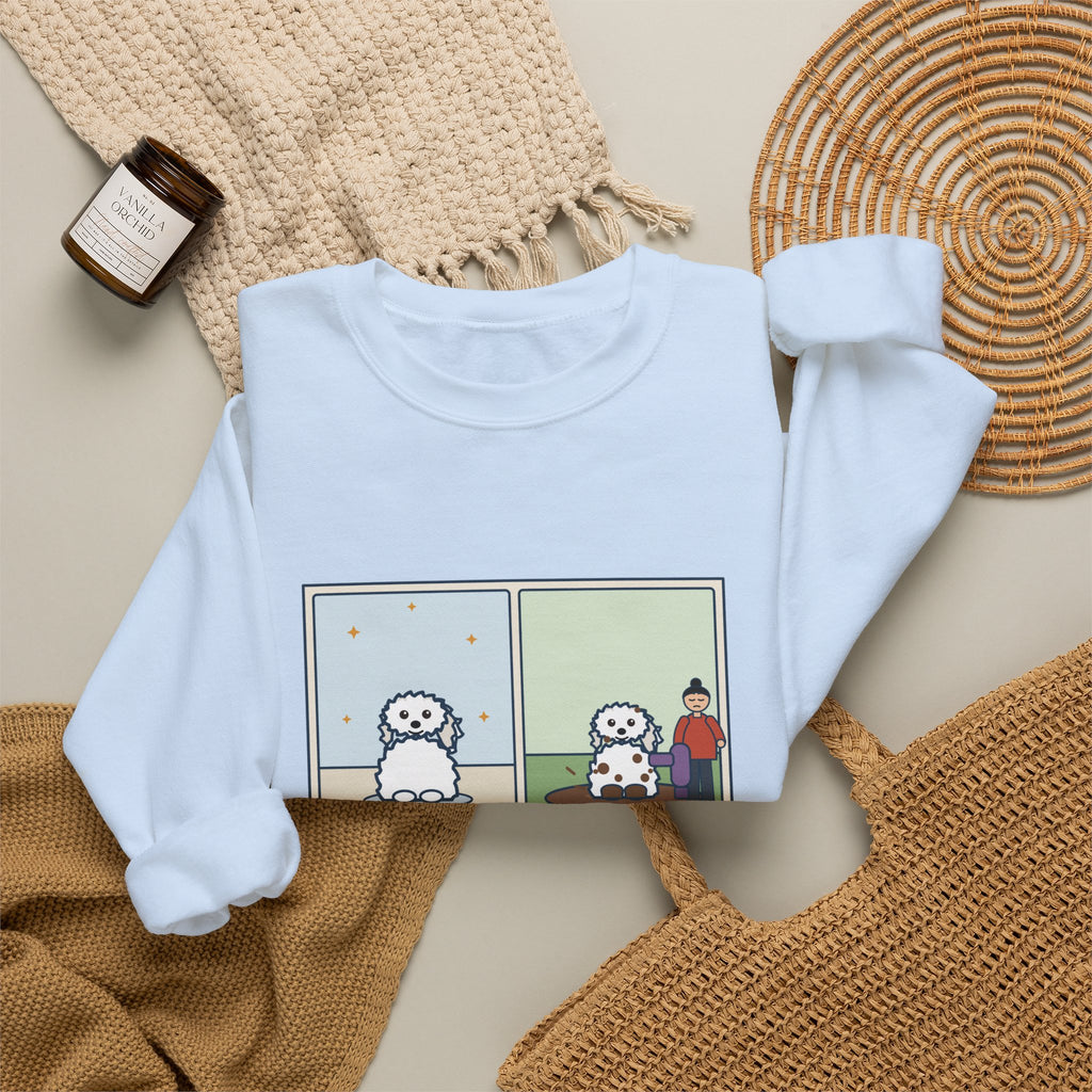 Coton de Tulear Sweatshirt, One Bath, One Blow-Dry, Then She Found the Mud, Funny Bath to Mud Crewneck