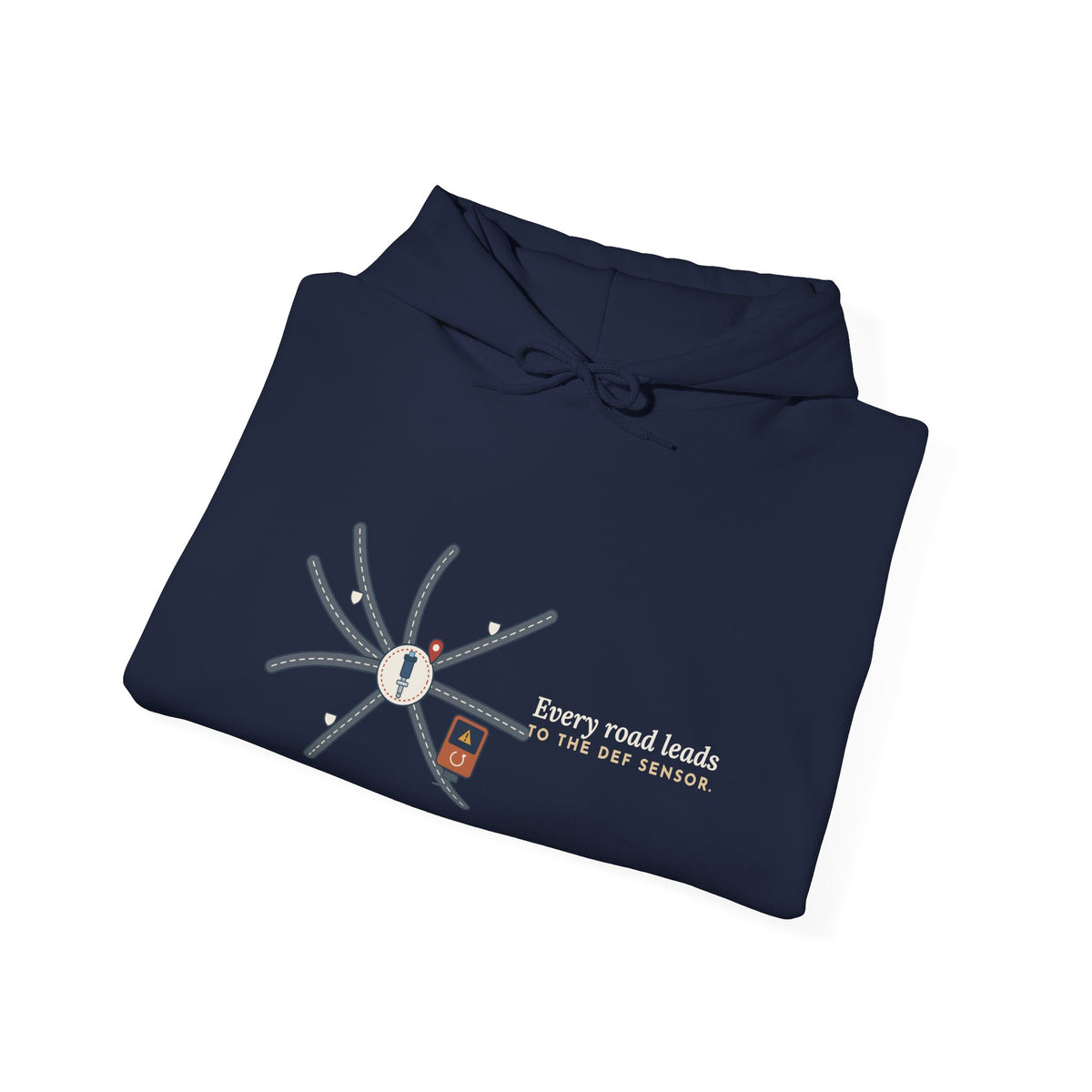 Diesel Mechanic Hoodie - Every Road Leads to the DEF Sensor Diesel Tech Sweatshirt