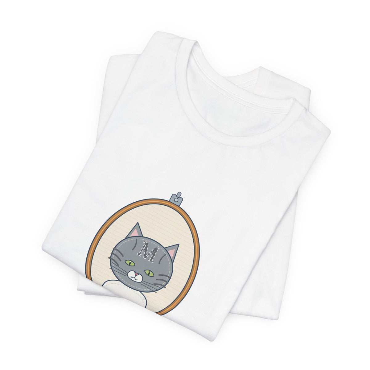 Gray Tabby Cat T-Shirt - Forehead M Initial, Nature's Own Letter Tabby Cat Lover Tee