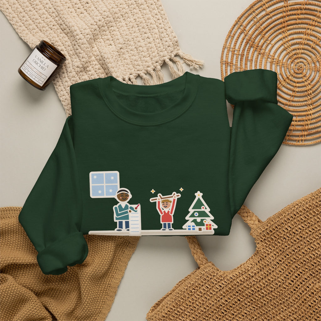 Christmas Wish Sweatshirt, Asked the Four-Year-Old What He Wanted, He Said a Stick, Funny Living Room Wish Crewneck