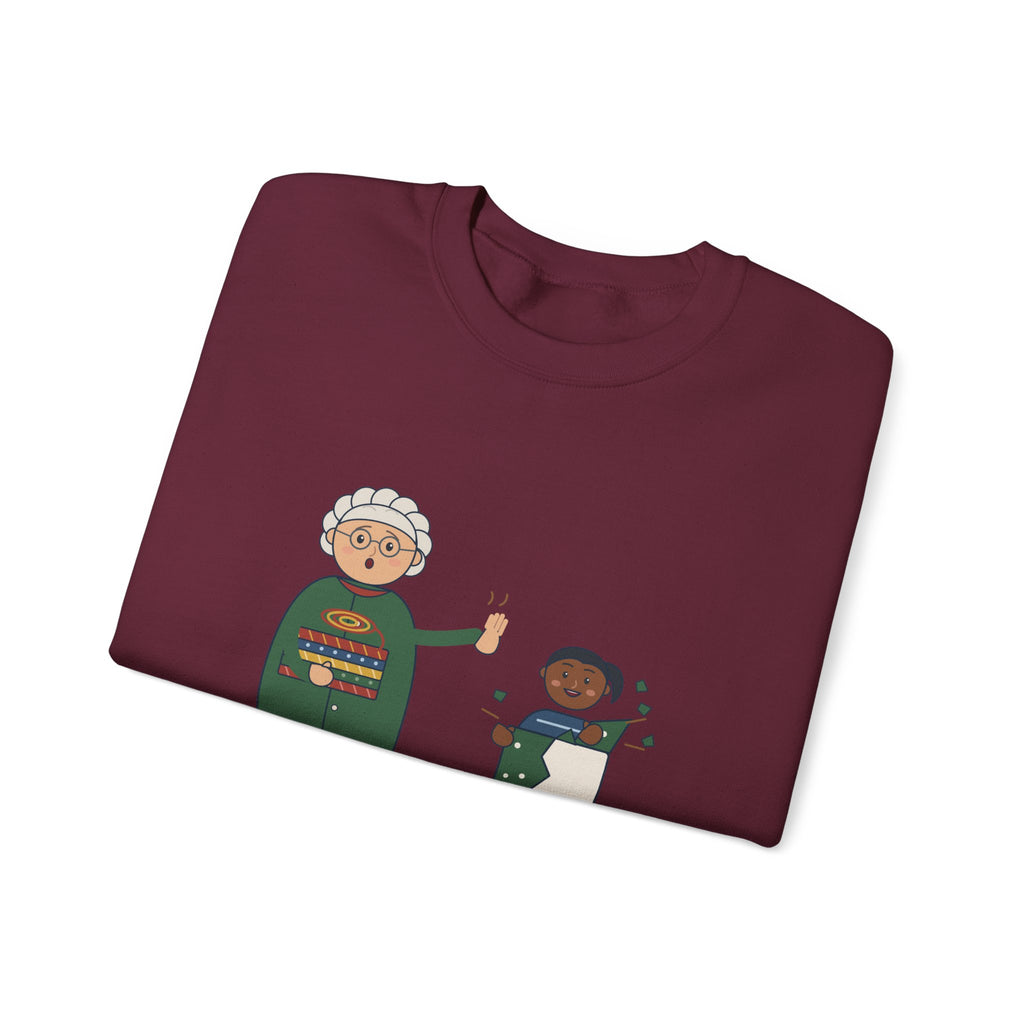 Grandma Christmas Crewneck Sweatshirt - Unwrap Carefully. I'm Reusing That Paper.