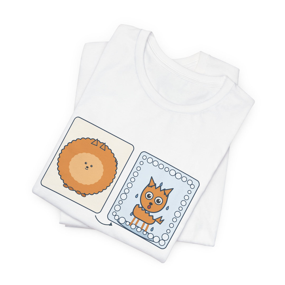 Pomeranian T-Shirt - Under All This Fluff: A Very Small Dog. Funny Pom Bath Day Tee