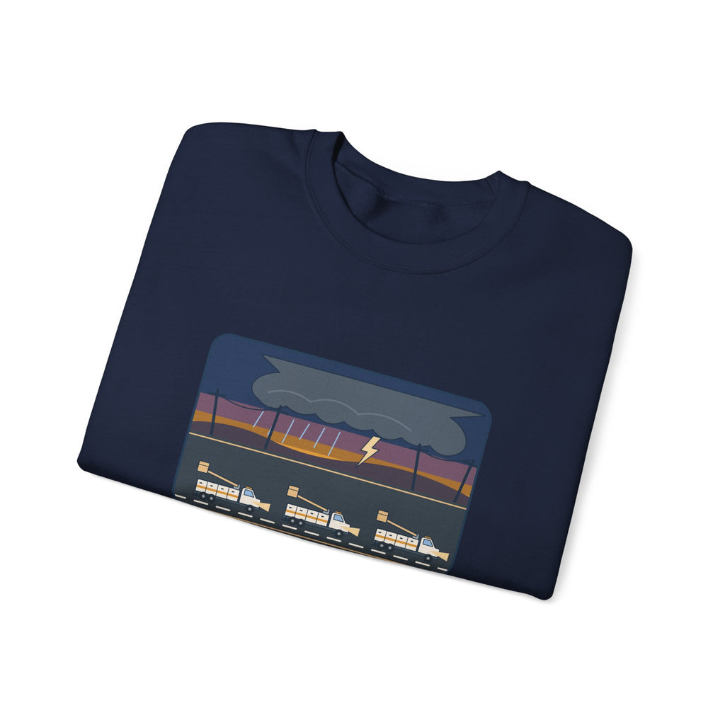 Lineworker Crewneck Sweatshirt - Mutual Aid. Any State. Any Storm. Gift