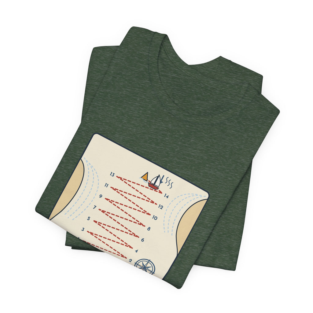 Sailing T-Shirt - Tacked Fourteen Times to Go a Mile Funny Sailor Tee