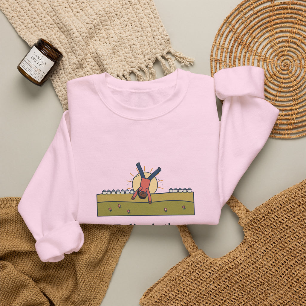 To Live Is the Rarest Thing in the World Sweatshirt, Literary Oscar Wilde Quote Crewneck with Cartwheel Meadow