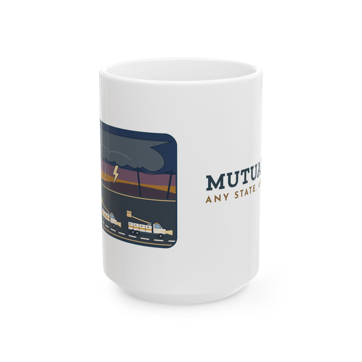 Large 15oz Lineworker Mug - Mutual Aid. Any State. Any Storm. Lineman Mug