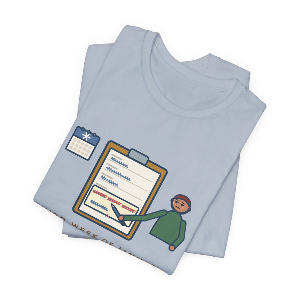 Funny January T-Shirt, Third Week, Still Writing Last Year on Every Form, Date Field Tee