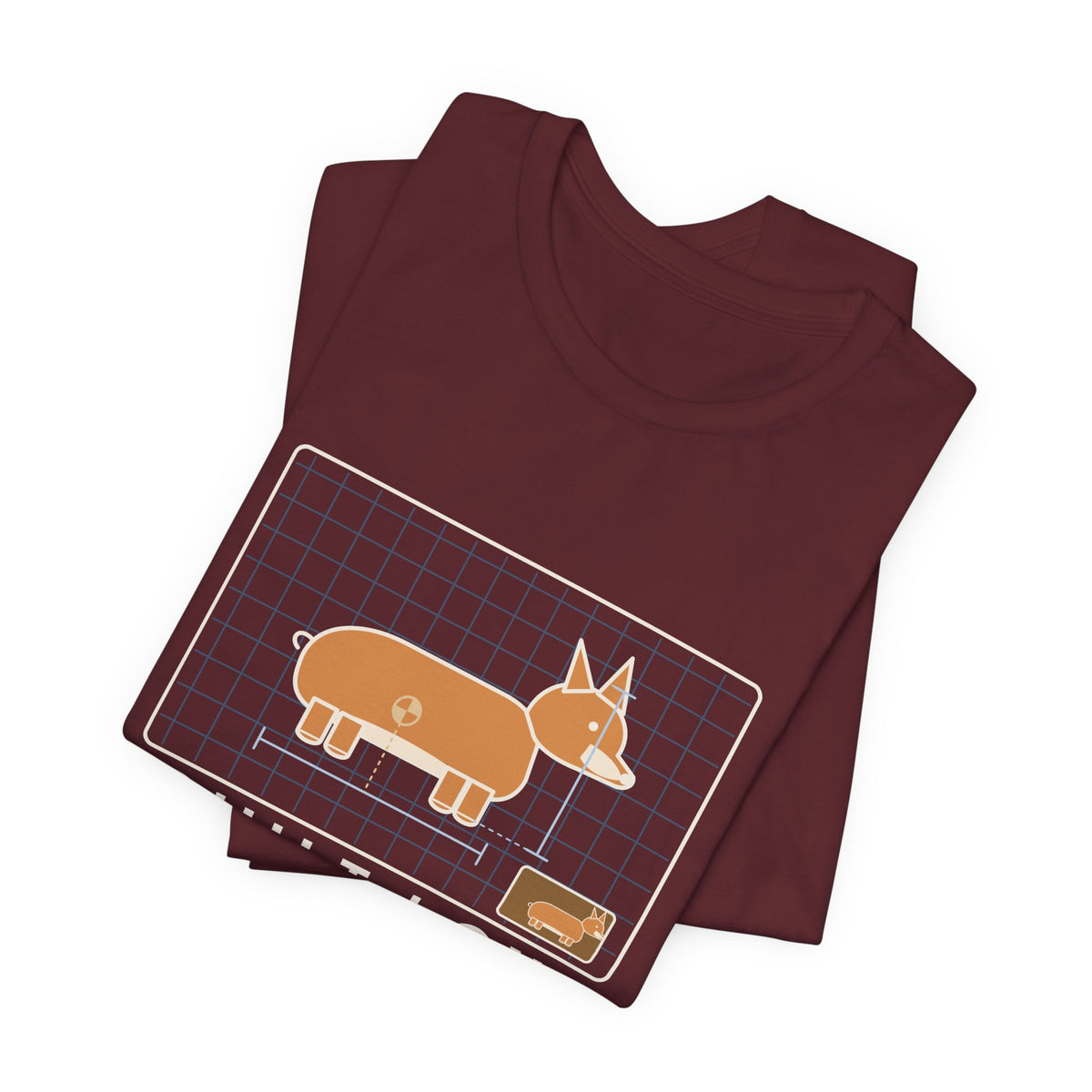 Corgi T-Shirt - Built Low for Stability Corgi Owner Blueprint Tee