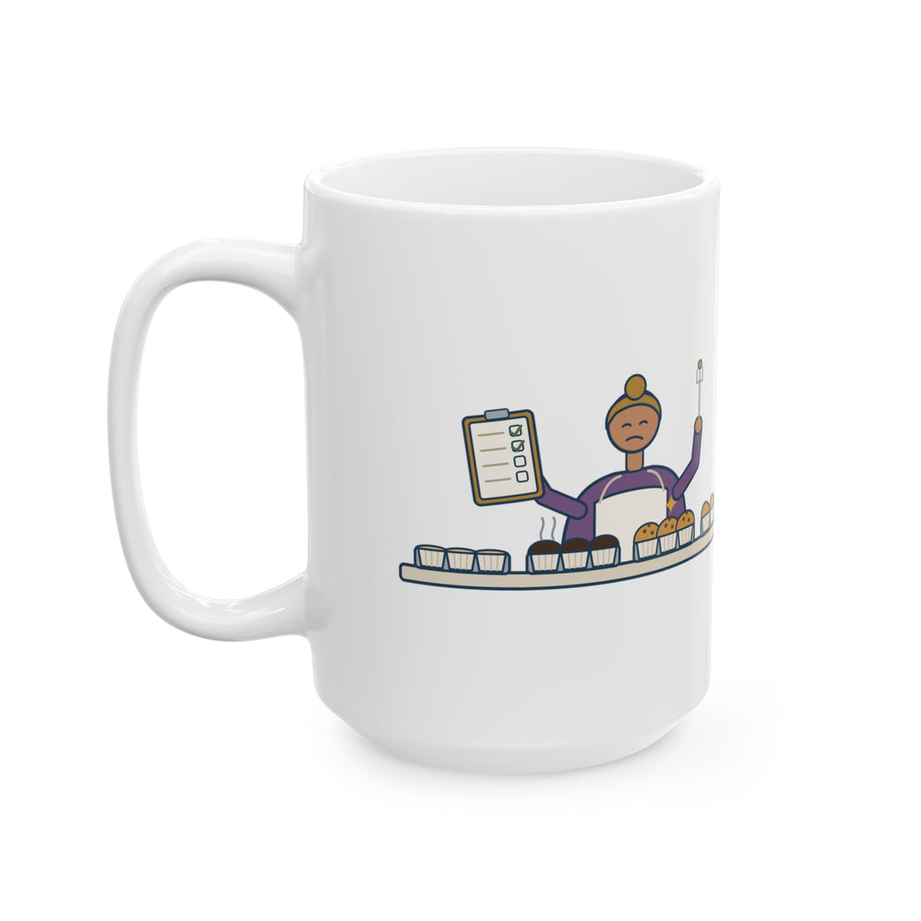 Large Chef Teacher Coffee Mug 15oz - Grading Every Batch of the Same Muffin, Culinary Class Gift