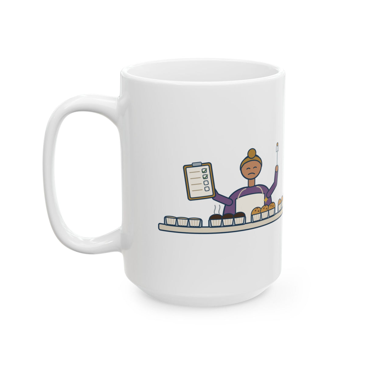 Large Chef Teacher Coffee Mug 15oz - Grading Every Batch of the Same Muffin, Culinary Class Gift