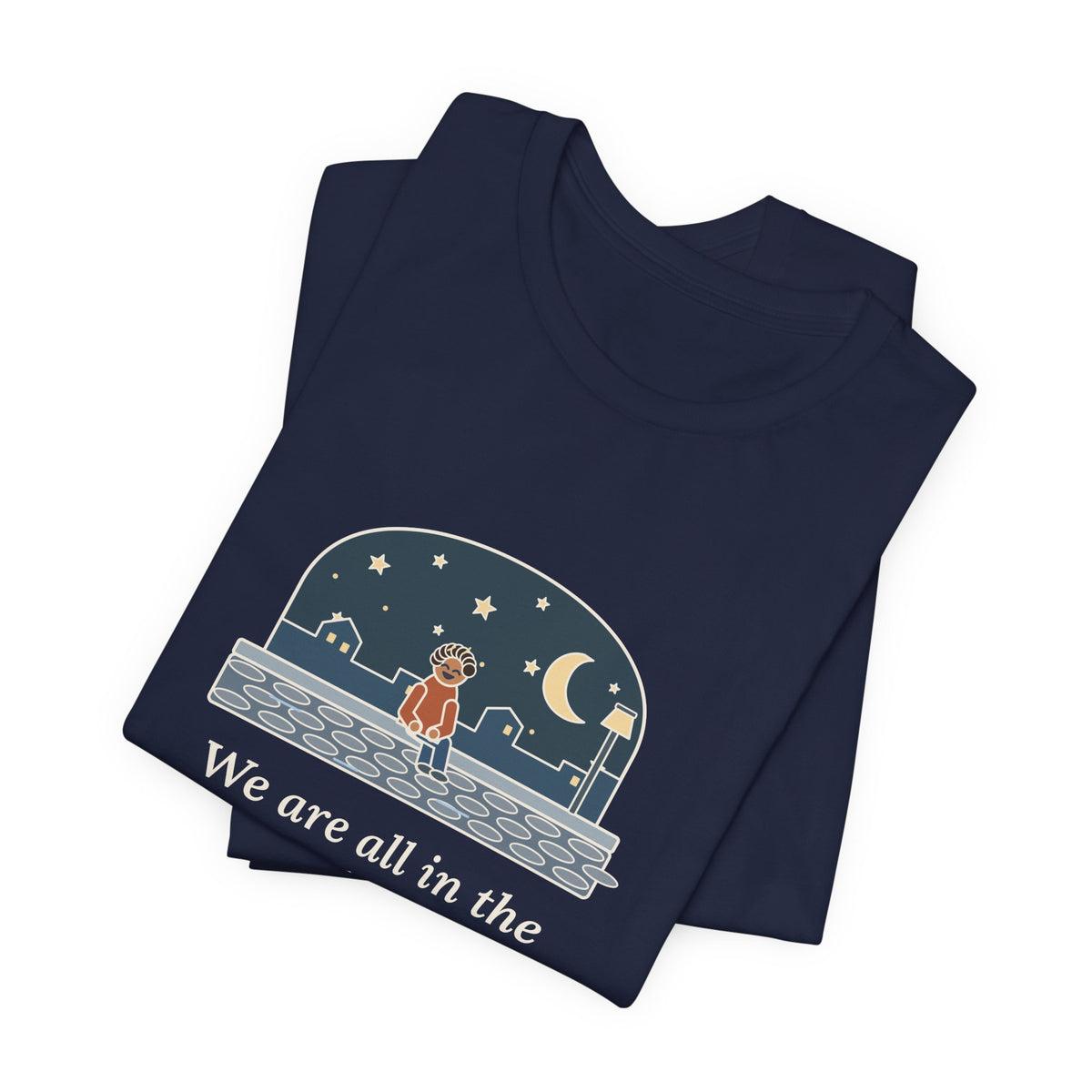 Oscar Wilde Quote T-Shirt, Some of Us Are Looking at the Stars, Literary Stargazer Curb Tee