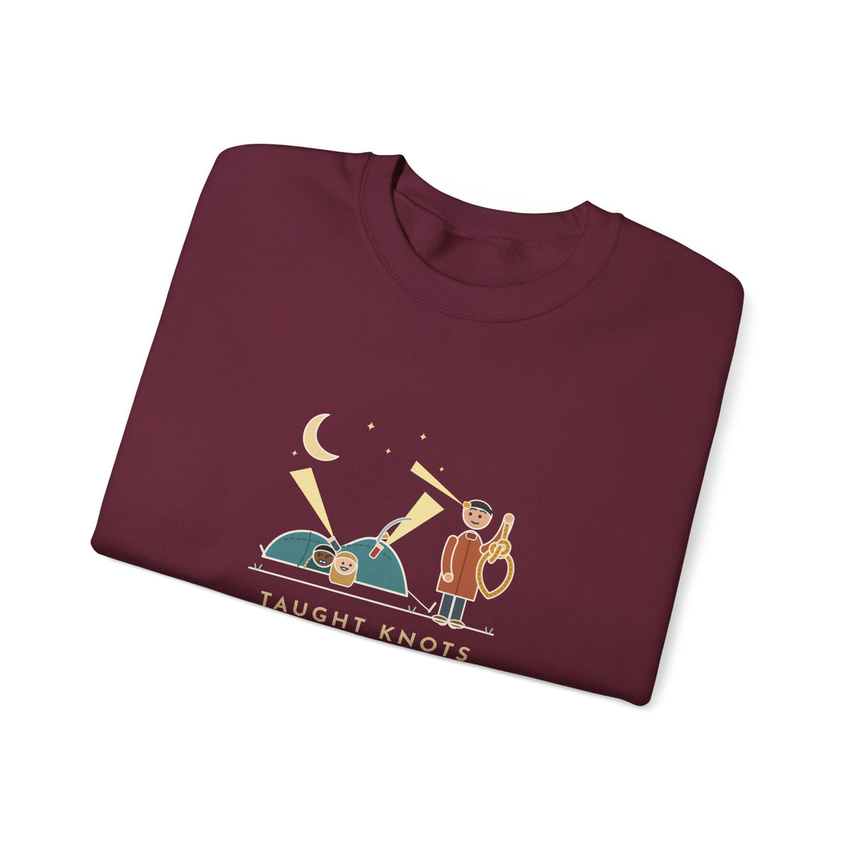 Outdoor Education Teacher Crewneck Sweatshirt - Knots for an Hour, Tent Fell at Midnight