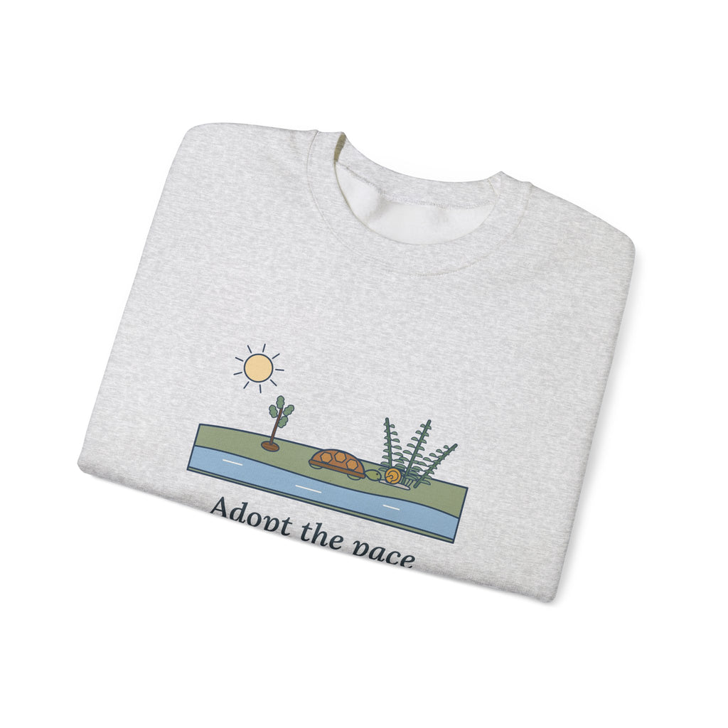 Adopt the Pace of Nature, Her Secret Is Patience Sweatshirt, Nature Emerson Quote Crewneck with Tortoise and Snail