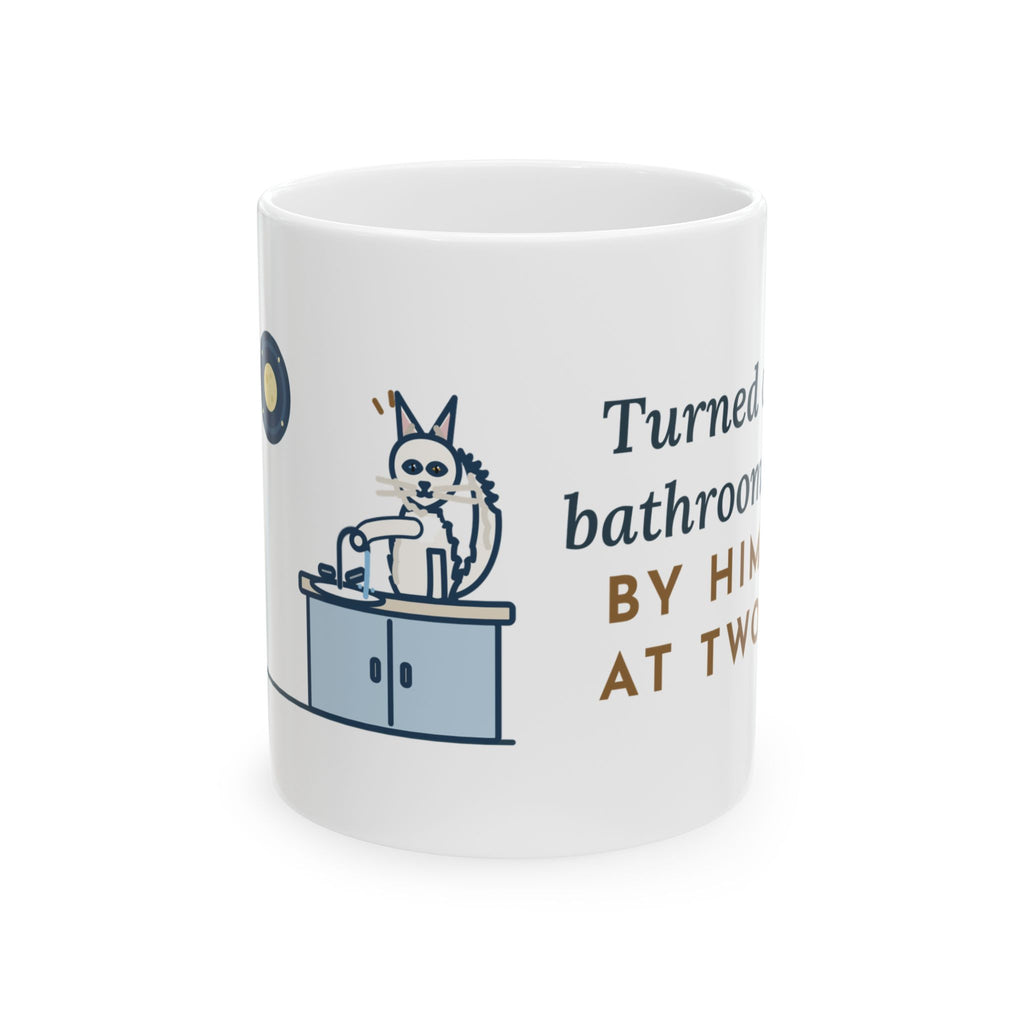 Turkish Angora Cat Mug - Turned On the Bathroom Faucet by Himself at Two A.M. 11oz Coffee Mug