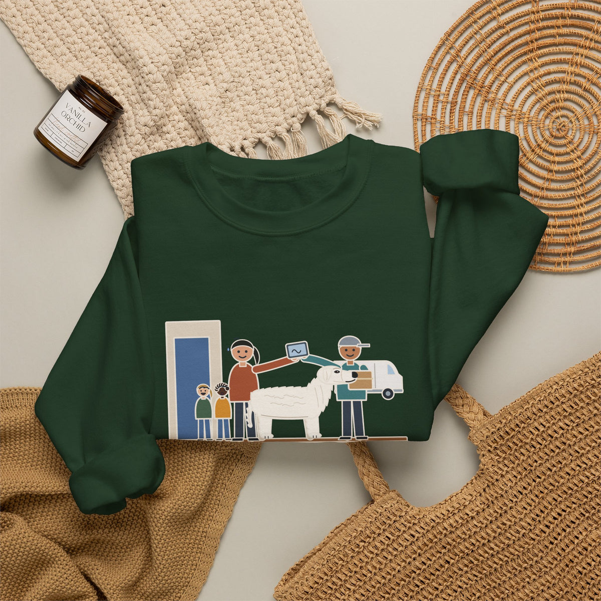 Kuvasz Crewneck Sweatshirt - Kept Watch Over the Kids Until the Delivery Was Signed