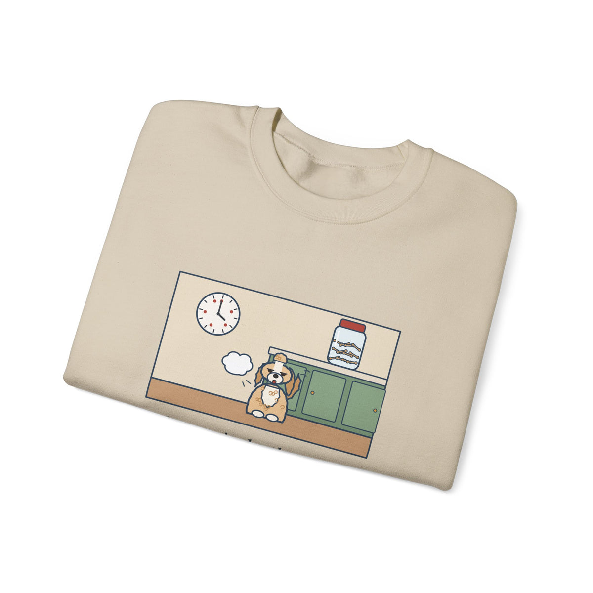 Shih-Poo Sweatshirt, Sits by the Treat Jar and Sighs Loudly Every Eleven Minutes, Funny Treat Jar Vigil Crewneck
