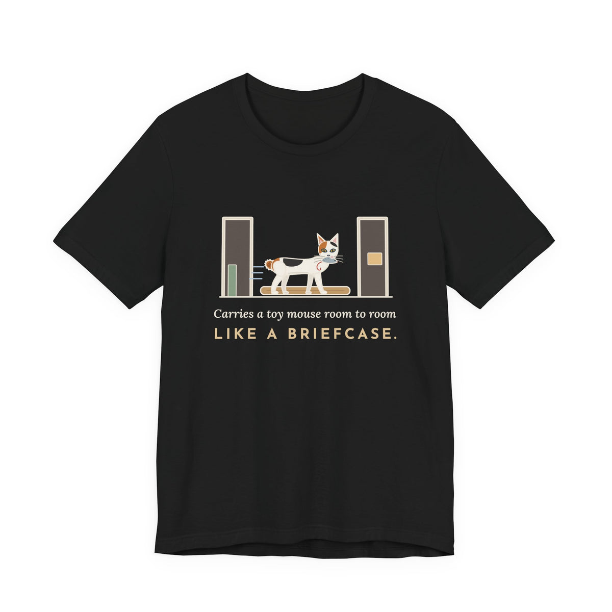 Japanese Bobtail Cat T-Shirt - Carries a Toy Mouse Room to Room Like a Briefcase