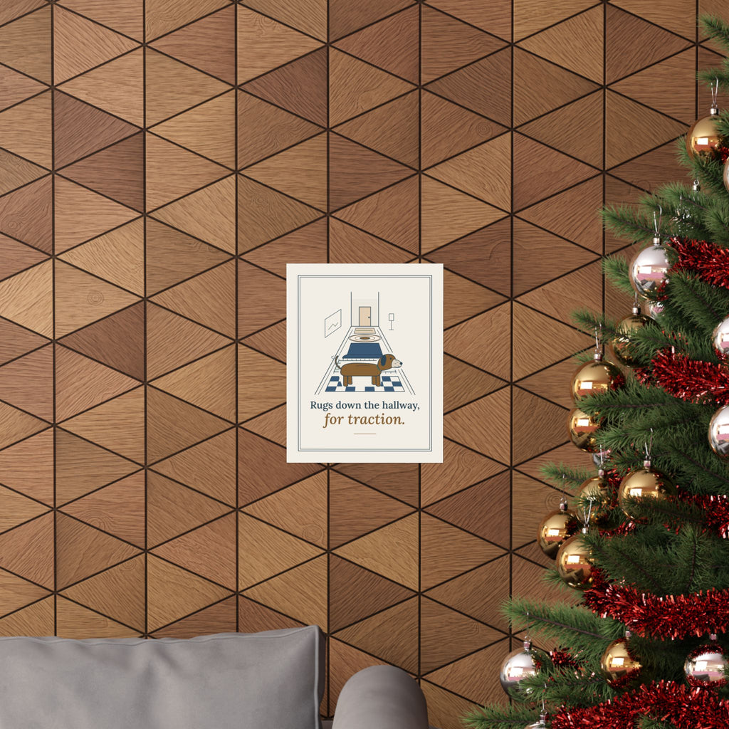 Senior Dogs Poster - Rugs Down the Hallway, for Traction Old Dog Hallway Wall Art