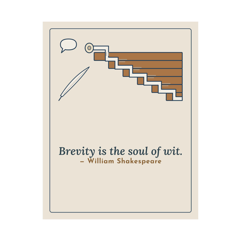 Shakespeare Quote Poster, Brevity Is the Soul of Wit, Literary Endless Scroll Wall Art