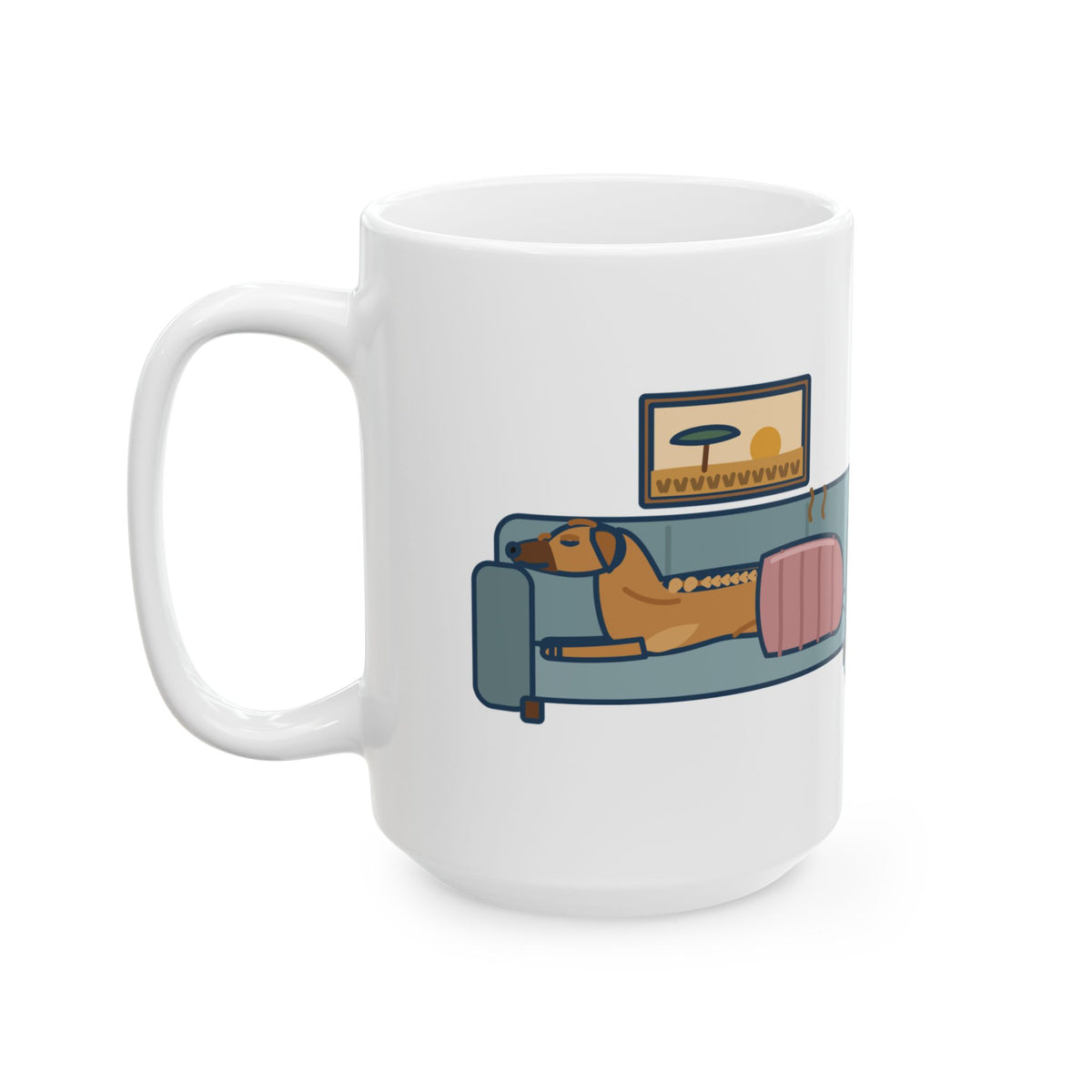 Large 15oz Rhodesian Ridgeback Mug - Lives Under the Heated Blanket