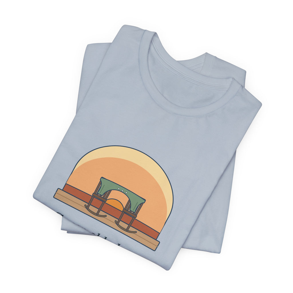 Browning Quote T-Shirt, Grow Old Along with Me, Anniversary Porch Rocking Chairs Tee