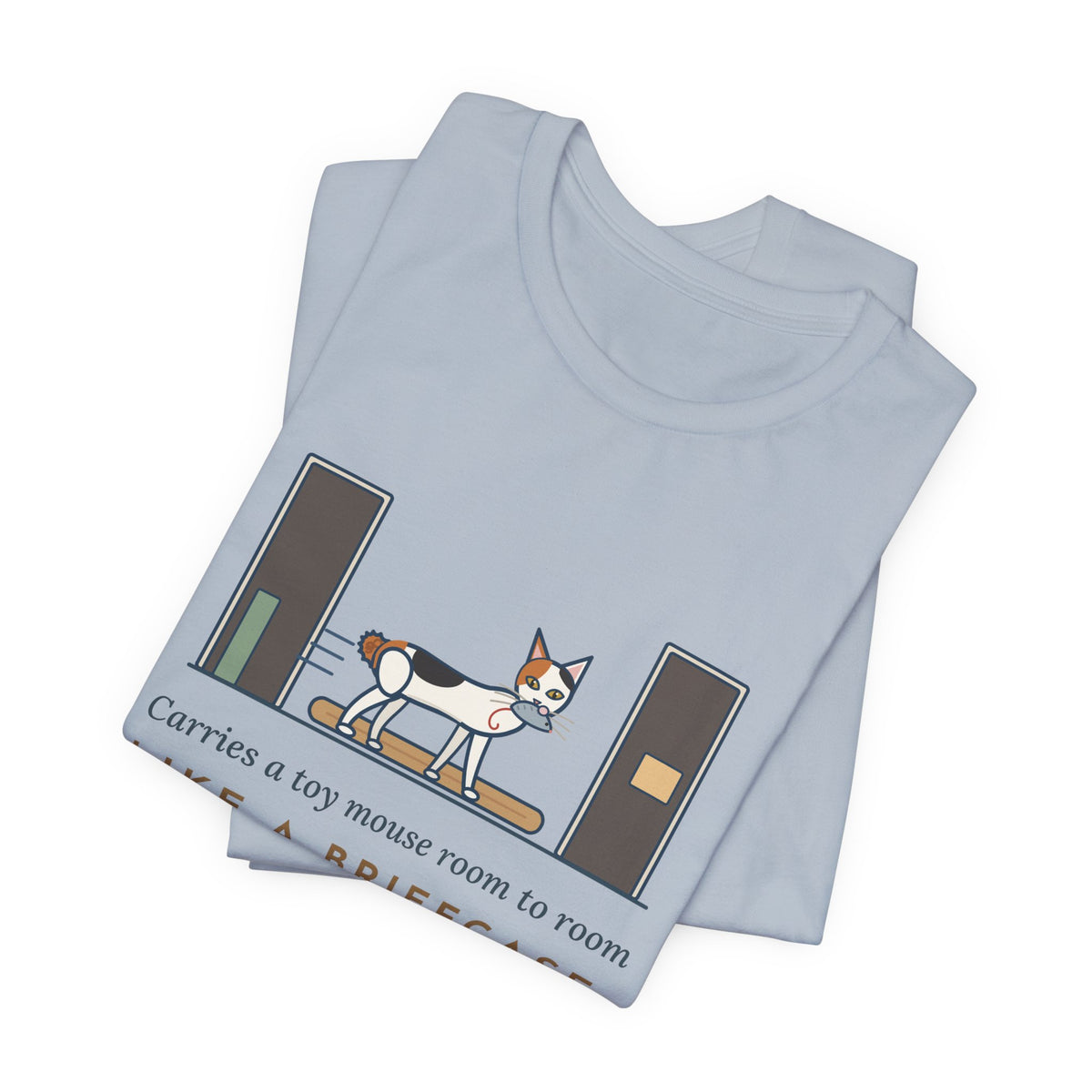 Japanese Bobtail Cat T-Shirt - Carries a Toy Mouse Room to Room Like a Briefcase