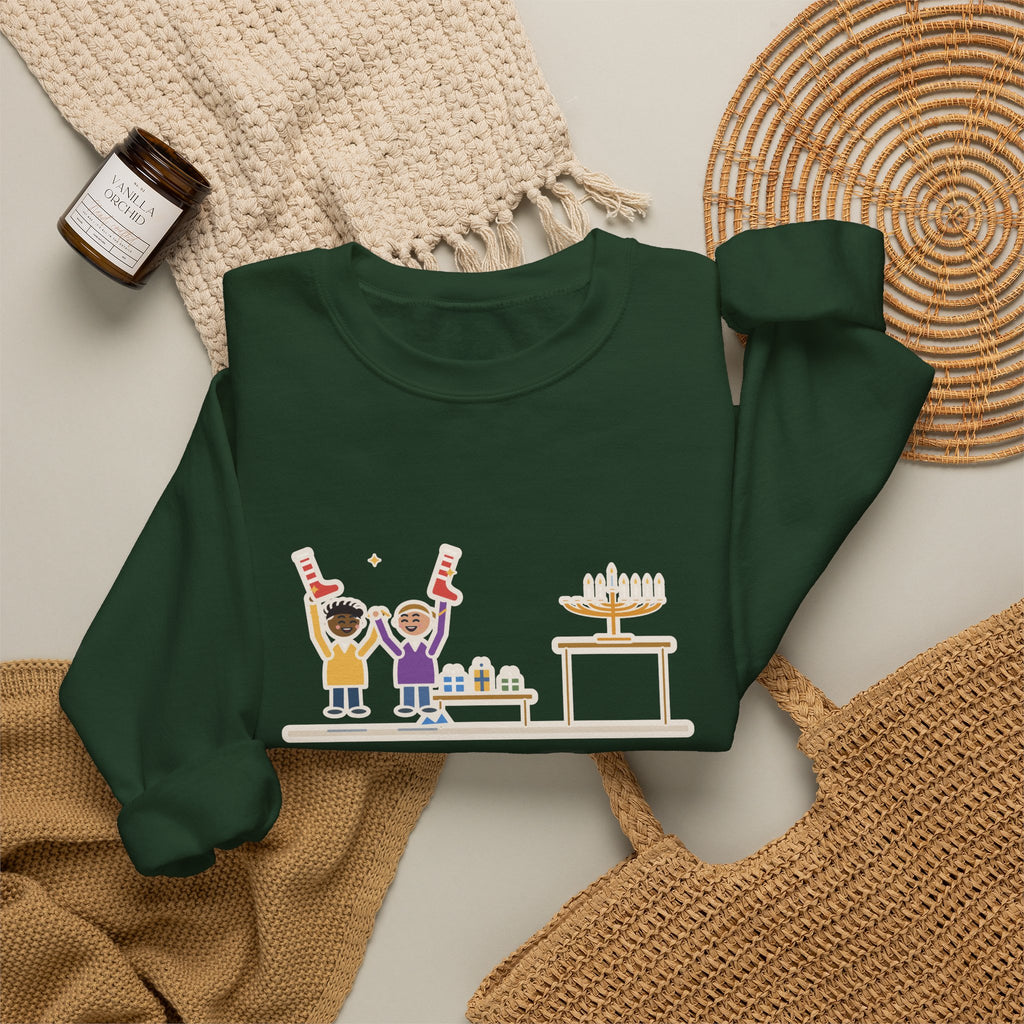 Hanukkah Sweatshirt, Eight Nights of Gifts, Night Six Was Socks, the Kids Cheered Anyway, Funny Night Six Crewneck