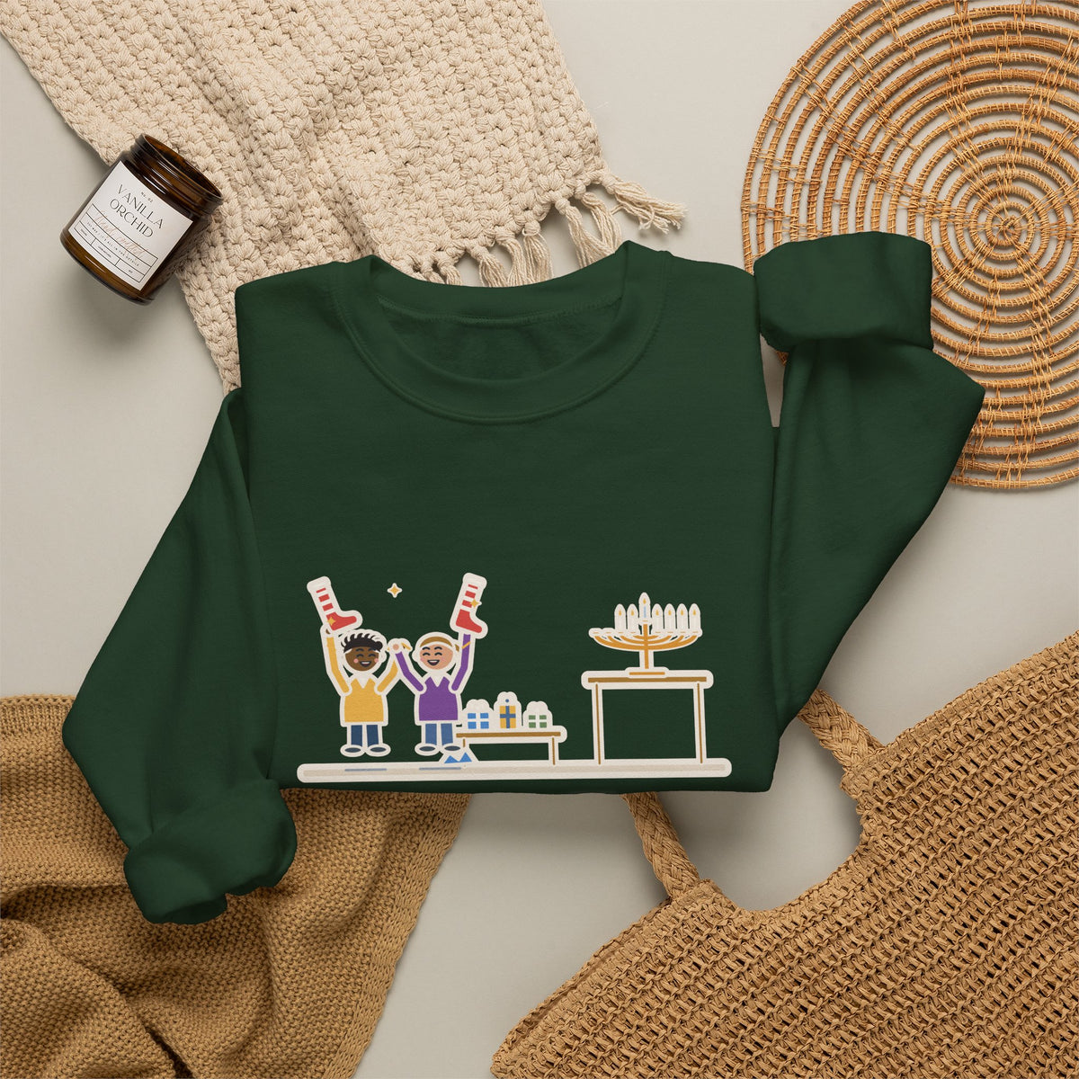 Hanukkah Sweatshirt, Eight Nights of Gifts, Night Six Was Socks, the Kids Cheered Anyway, Funny Night Six Crewneck