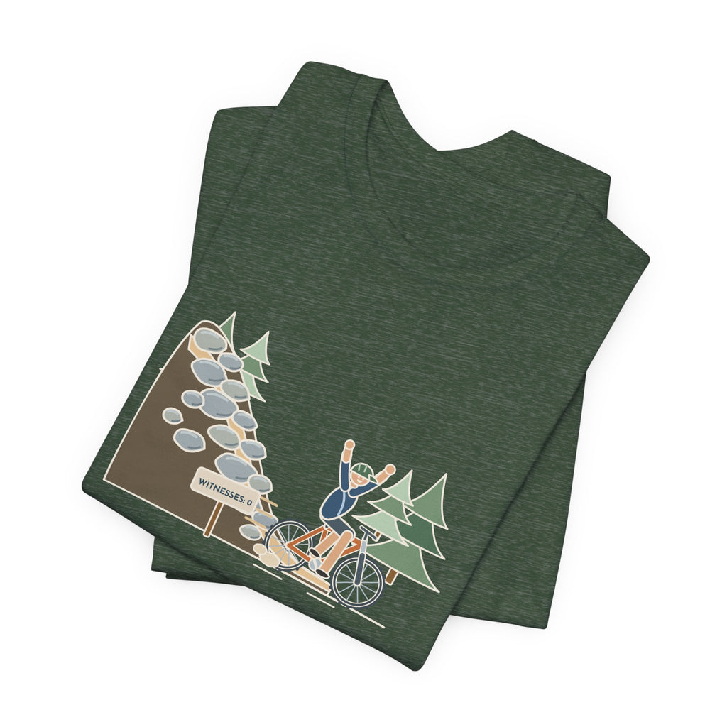 Mountain Biking T-Shirt - Cleaned the Rock Garden With Zero Witnesses. Funny MTB Tee