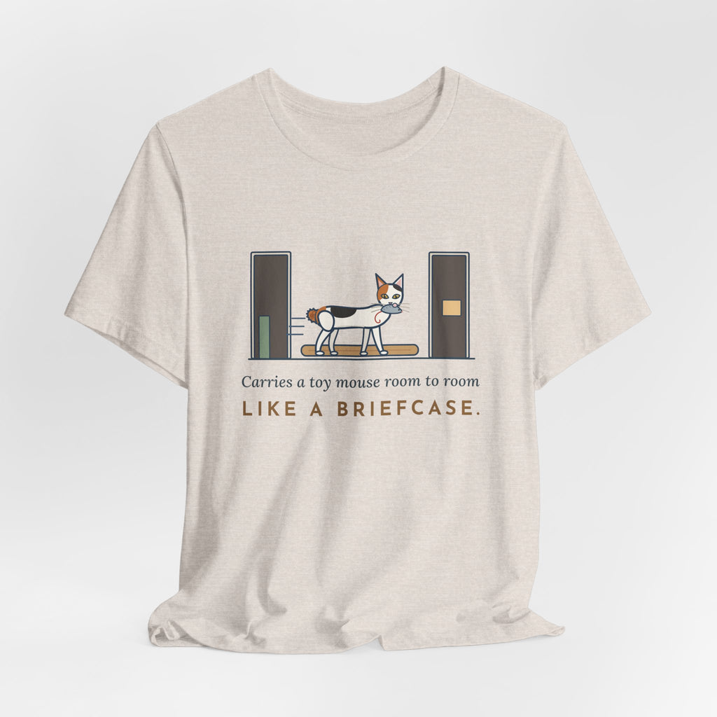 Japanese Bobtail Cat T-Shirt - Carries a Toy Mouse Room to Room Like a Briefcase