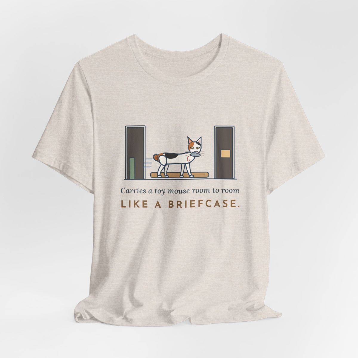 Japanese Bobtail Cat T-Shirt - Carries a Toy Mouse Room to Room Like a Briefcase