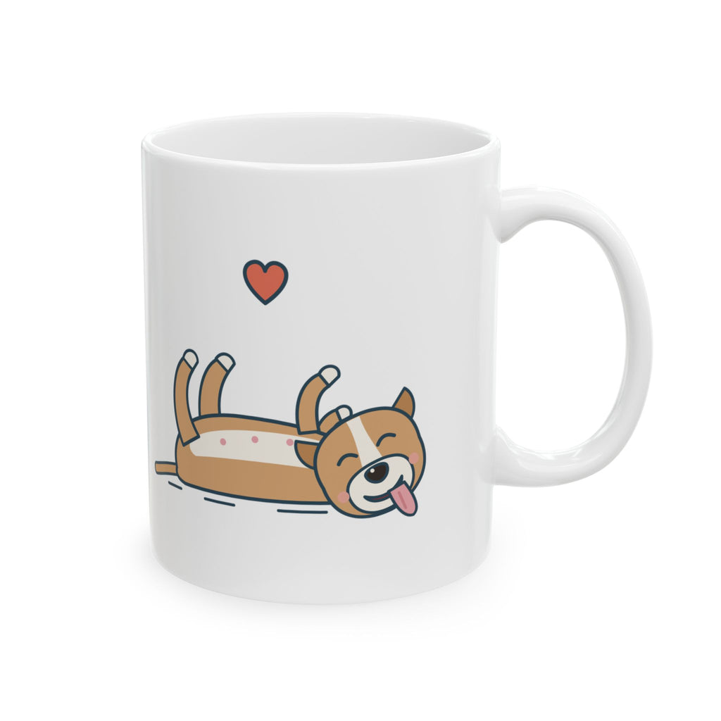 Pit Bull-Type Dog Coffee Mug - I Fall Over to Request Belly Rubs Pittie Lover Mug