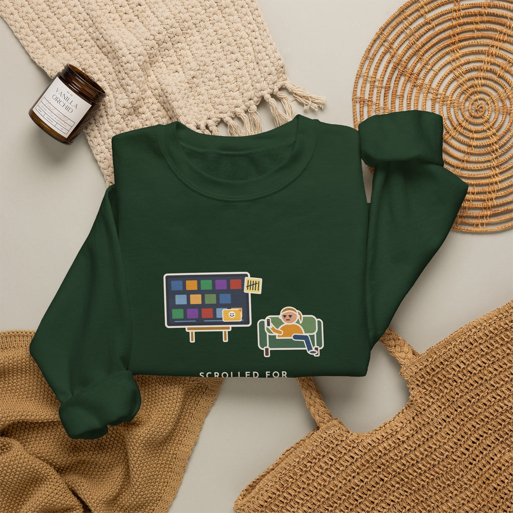 TV Night Sweatshirt, Scrolled Forty Minutes to Pick a Show, Rewatched the Same Old Comedy, Funny Couch Night Crewneck