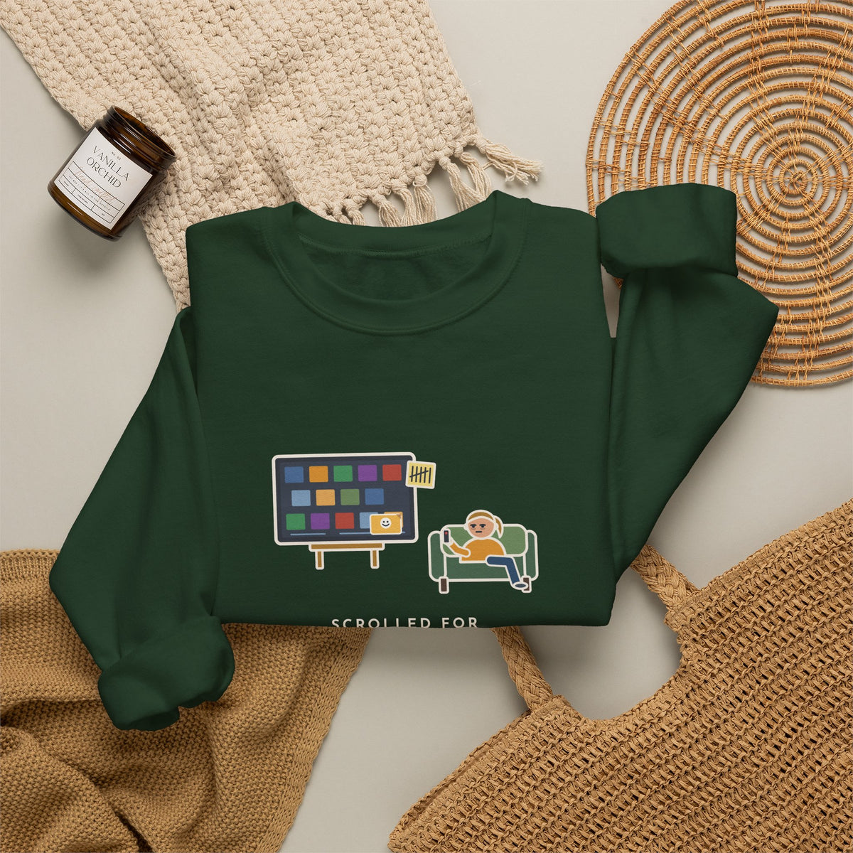 TV Night Sweatshirt, Scrolled Forty Minutes to Pick a Show, Rewatched the Same Old Comedy, Funny Couch Night Crewneck