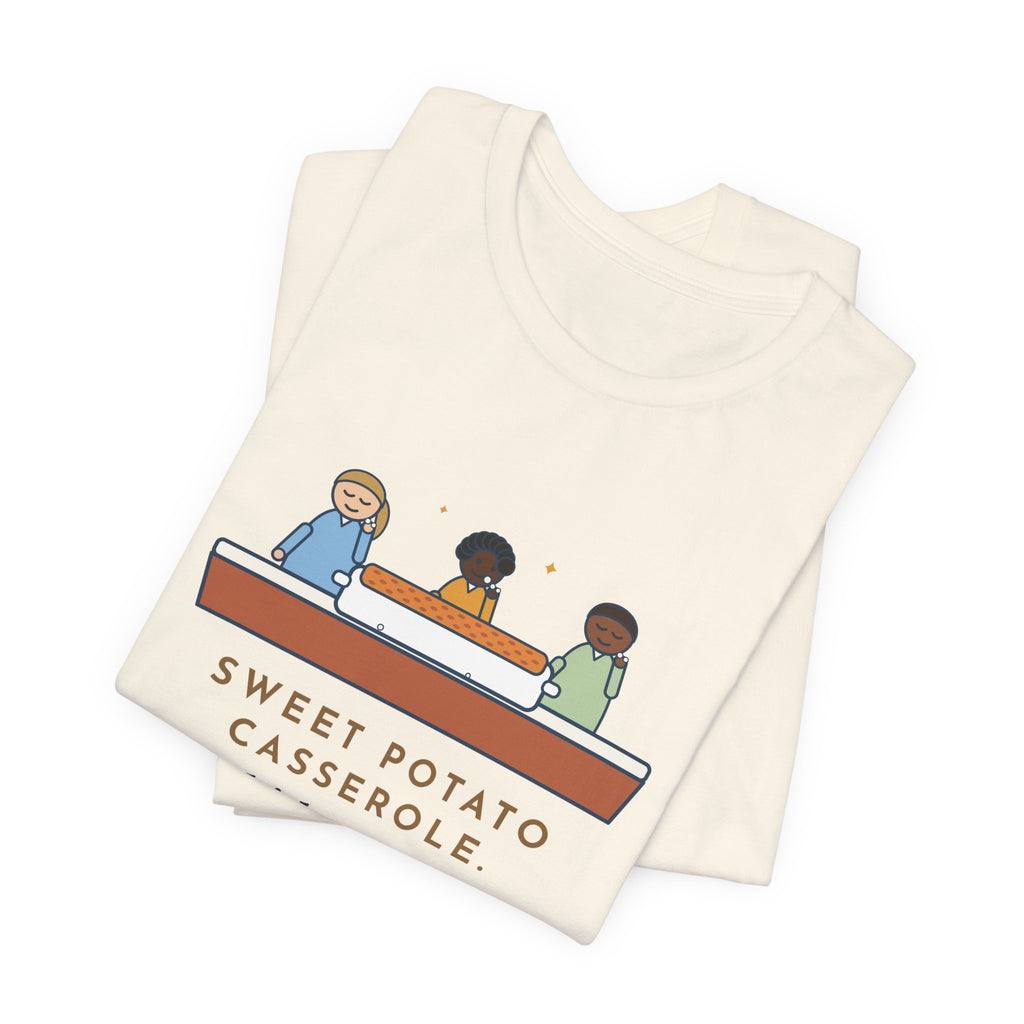 Funny Thanksgiving T-Shirt, Sweet Potato Casserole, Kids Ate Every Marshmallow off the Top, Casserole Mystery Tee