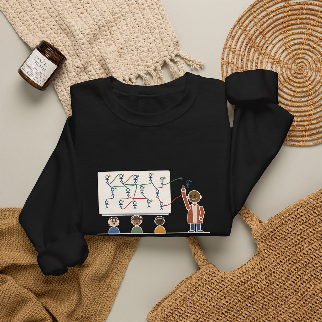 Mythology Teacher Crewneck Sweatshirt - Greek Gods Family Tree Ran Out of Whiteboard