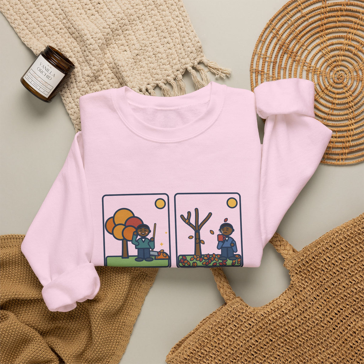 Leaf Raking Sweatshirt, Raked the Whole Yard Saturday, Sunday Morning the Tree Dropped the Rest, Funny Fall Yard Crewneck