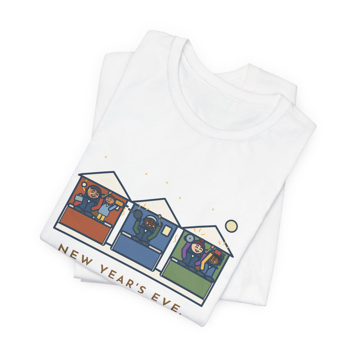 Funny New Year's Eve T-Shirt, Pots and Pans on the Porch at Midnight, the Whole Street Joined In, Porch Parade Tee