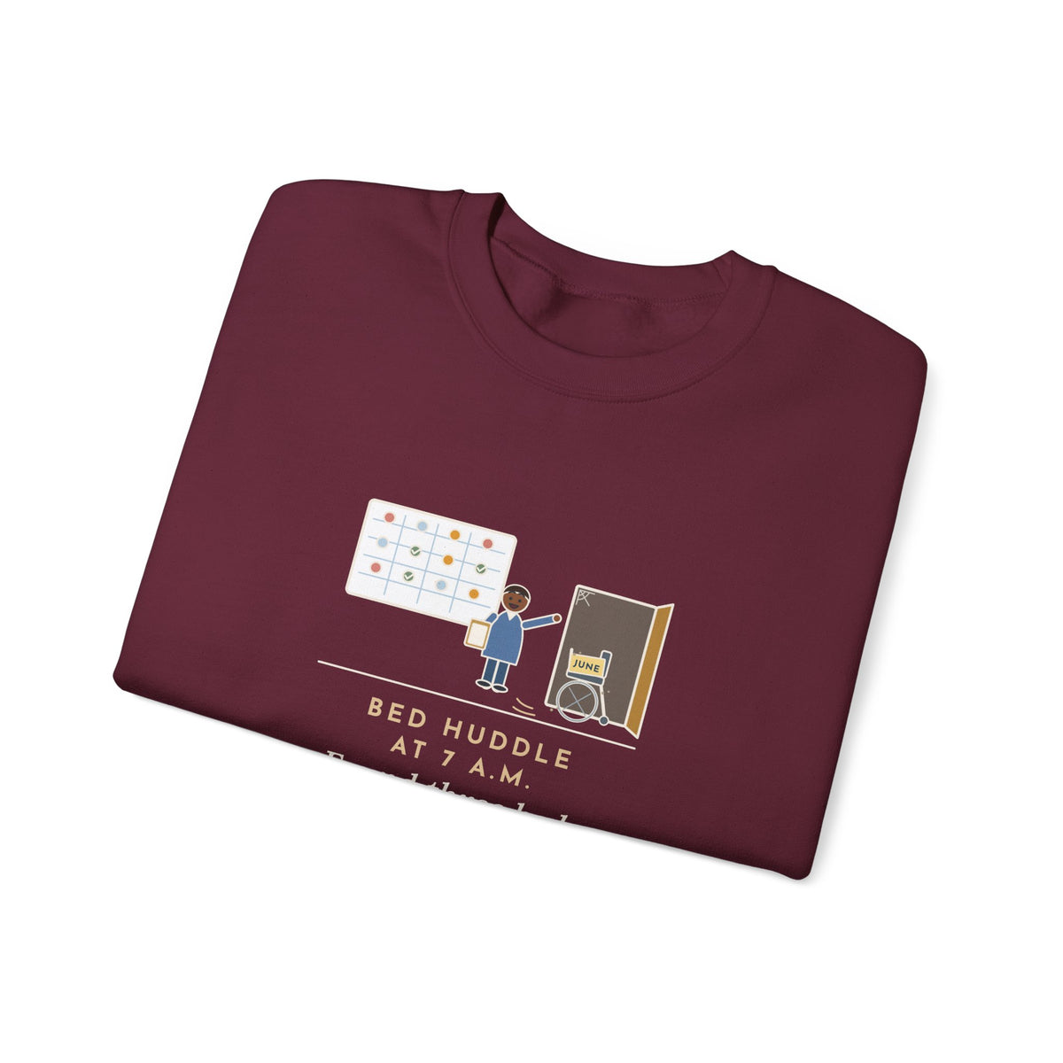Bed Management Nurse Crewneck Sweatshirt - Three Beds and a Long-Lost Wheelchair