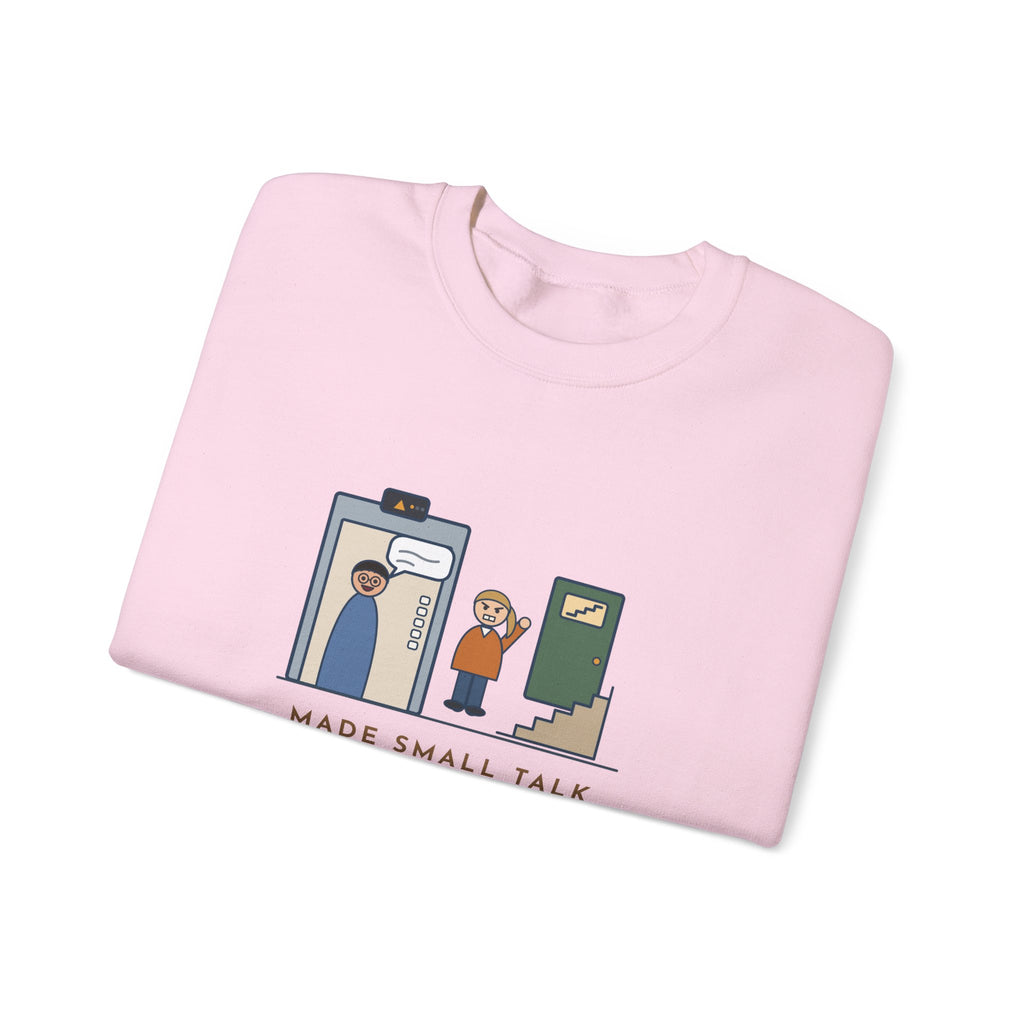 Funny Introvert Crewneck Sweatshirt - Escaped Elevator Small Talk Two Floors Early
