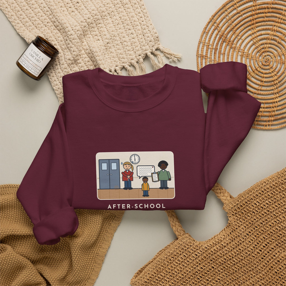After-School Program Sweatshirt, Pickup Ends at 6:00, The Last Parent Ran In at 5:59 and Apologized for Ten Minutes