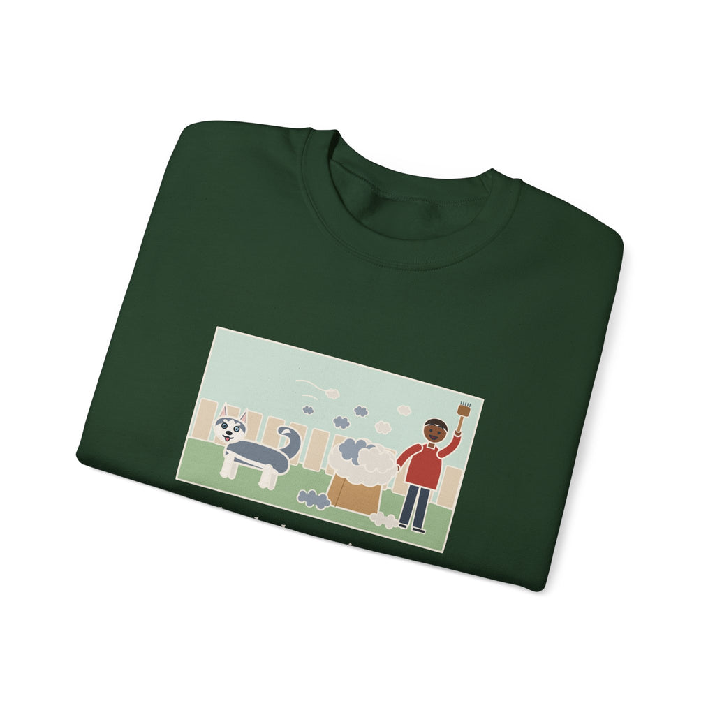 Pomsky Sweatshirt, Shed One Winter Coat, We Filled a Grocery Bag with It, Funny Shedding Season Crewneck